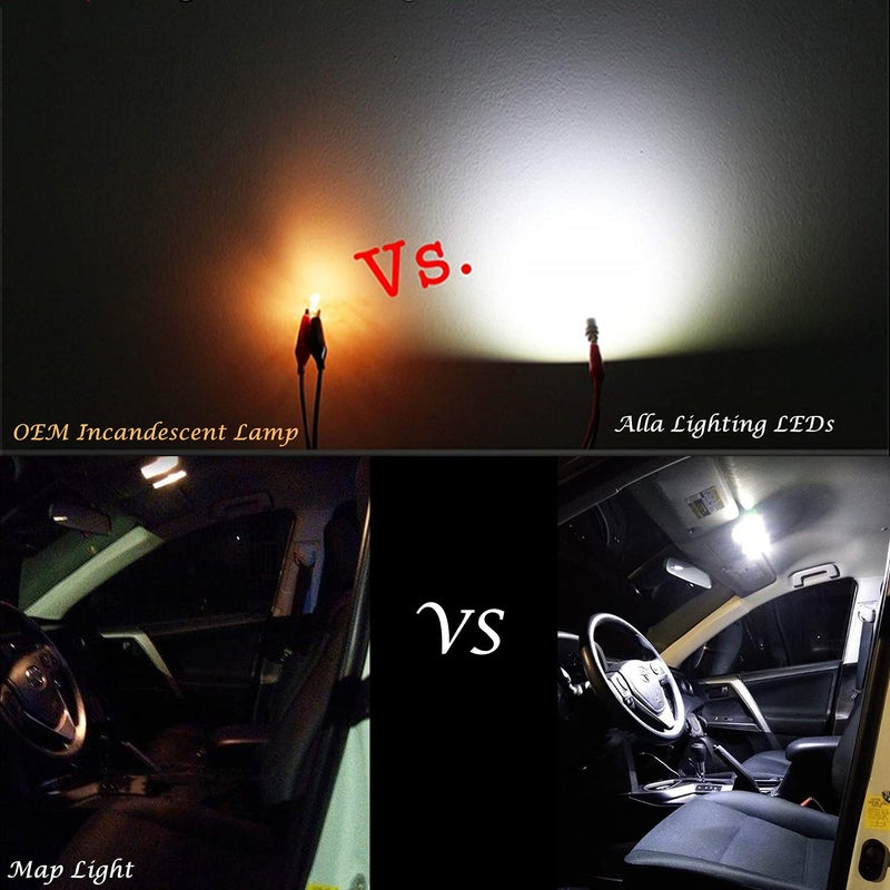 Alla Lighting 4x T10 194 168 LED Bulbs W5W 2825 175 158 CAN-Bus, 6000K White License, Parking, Map, Dome, Door, Trunk Lights - Image 4